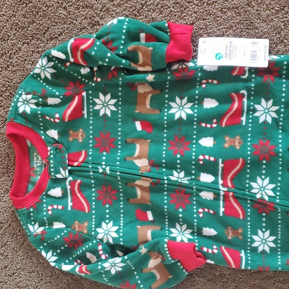Baby Carter's CHRISTMAS Blanket Sleeper 1 pc Pajamas Size 12 months NWT Fleece - Picture 5 of 5
